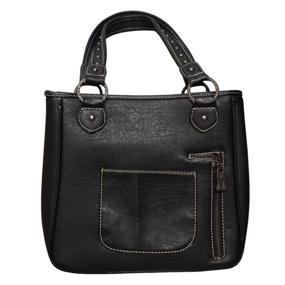 Trinity Ranch Concealed Carry Tote Bag Black Leather Western‎ Country Cowgirl - Picture 2 of 16